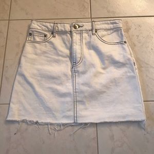 Forever 21 White Denim Skirt with Contrast Stitch